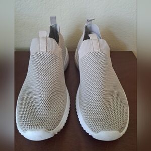 Beige with sparkle slip on sneakers